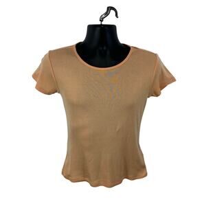 Ralph Lauren Black Label Short Sleeve Tee Peach Orange Mercerized Cotton Large